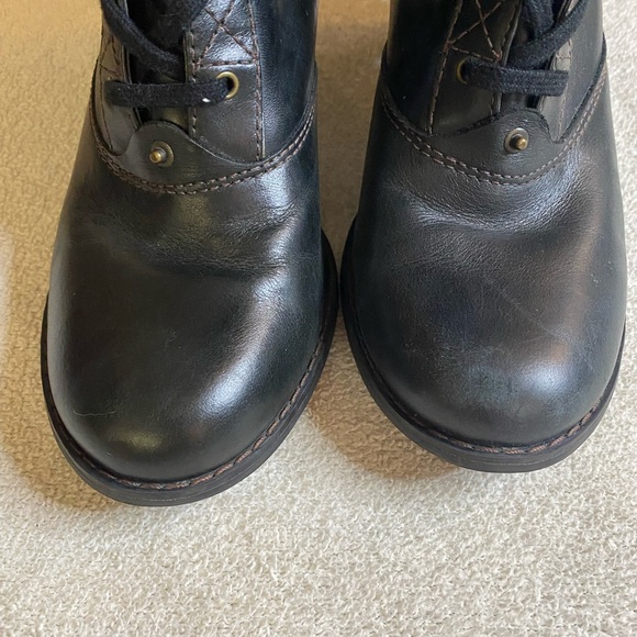 Indigo Black Lace Up Boots with Chunky Heel - Picture 6 of 8